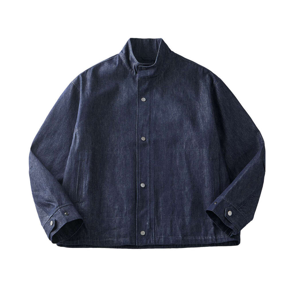 Men's Wear Autumn/Winter New Washed Denim for Men, Trendy, Rascal, Handsome, High End, Wide Pine Stand Collar Jacket
