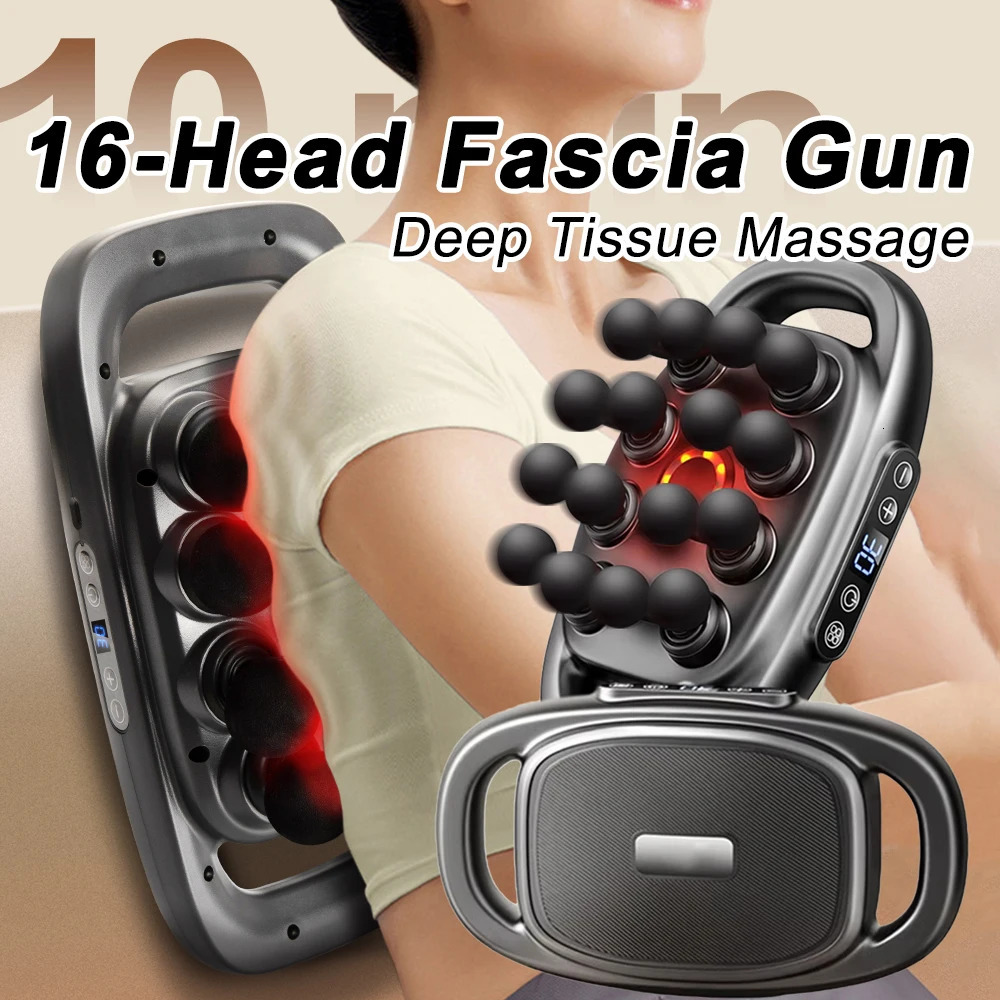 16 head fascia gun highfrequency vibration body massager back and waist neck shoulder Masajeador 241213