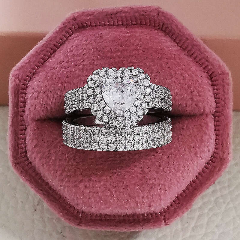 designer jewelry Moissanite dia ring Vecalon Lustre Promise Wedding Band Ring Top quality Sterg Sier Dia Engagement rings for girls