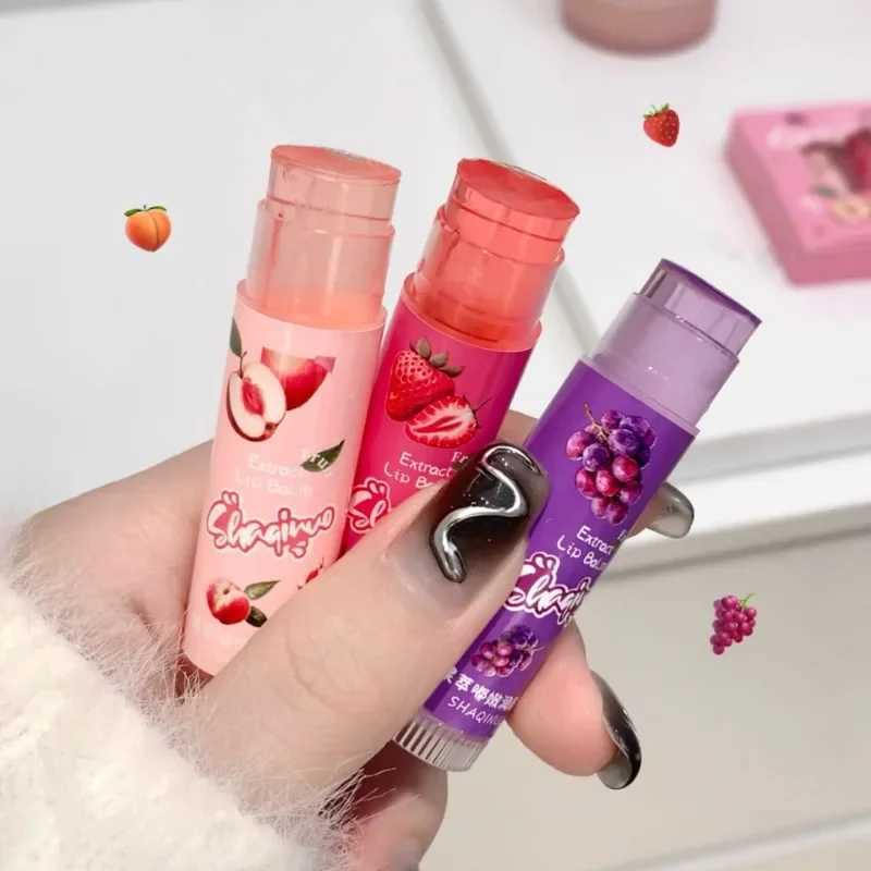 A set of 3 pieces of fruit extract lipstick jelly moisturizing lipstick gloss fading lip line lip care coloring lipstickW241223