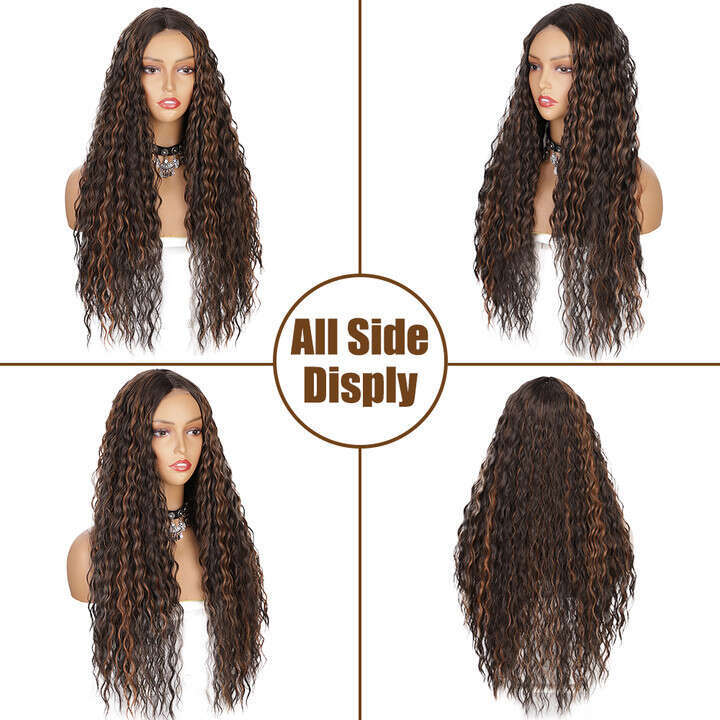 Wig Front Headband Women's Long Curly Hair Small Lace Synthetic Wig