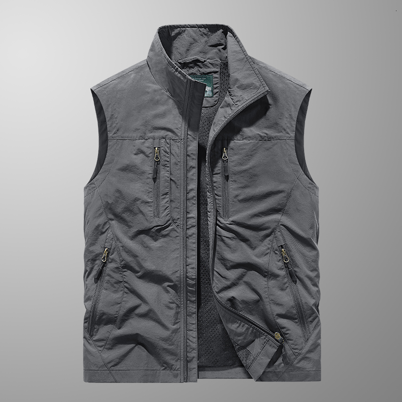 6XL Plus Size Men's Summer Outdoor Hiking Tactical Multi-pocket Lightweight Soft Shell Utility Travel Safari Cargo Vest Men