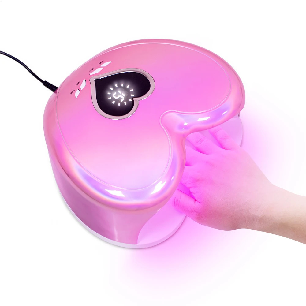 96W Nail Lamp UV LED Nail Dryer Red Light Heart Shape for Curing Polish Gel High Power 96w Nails Art Manicure Electric Lamps 241223