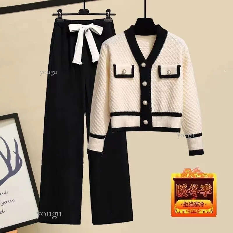 Two Piece Dress Women Elegant Vintage Tweed Suit Jacke Coat Top And Set Matching Outfit Winter Jacquard Prom Party Clothing 231018