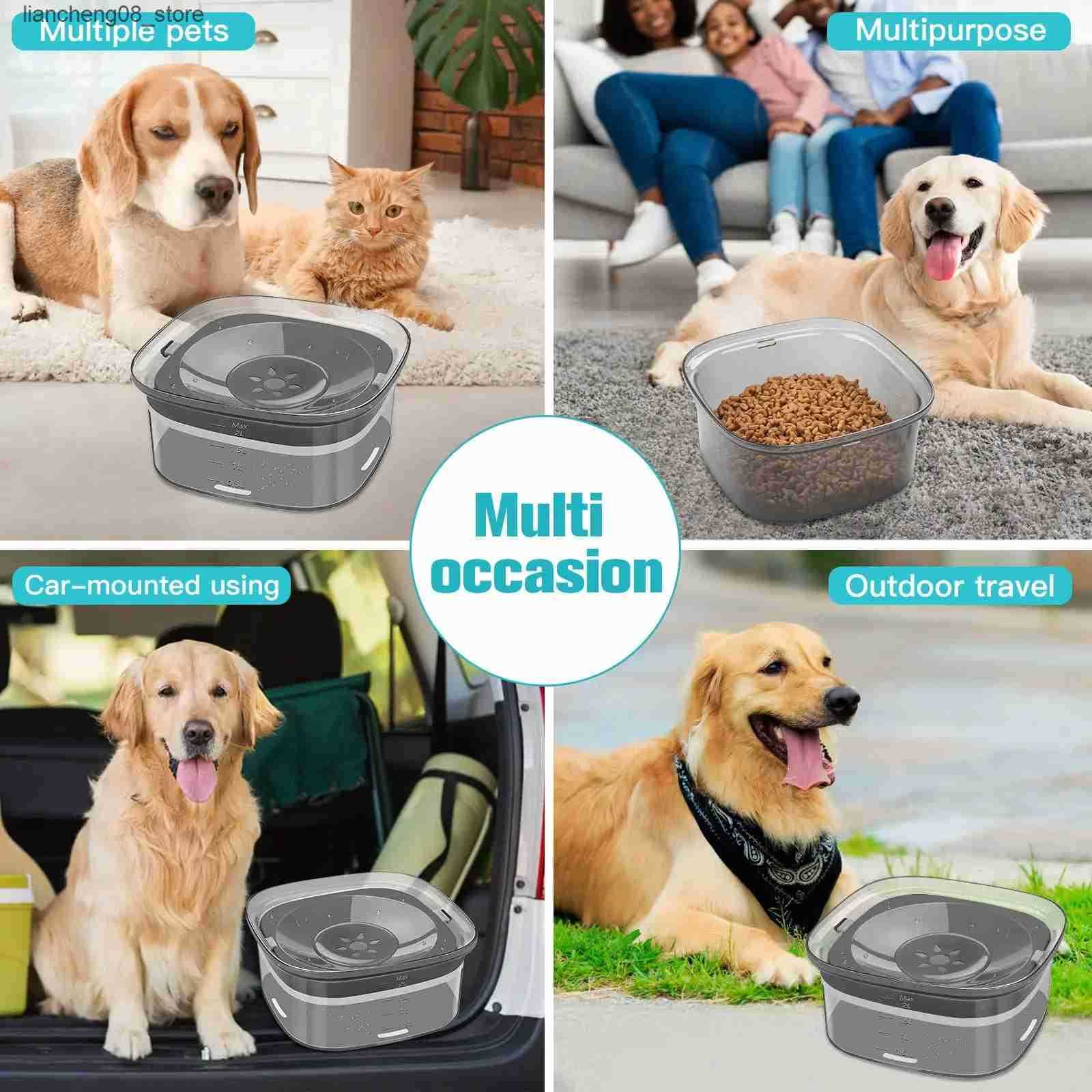 Dog Bowls Dishes Dog Water Bowl 2L No Spill Dog Bowl Large Capacity Spill Proof Slow Water Feeder No Splash Dog Bowl Pet Water Drinking Bowl L240910