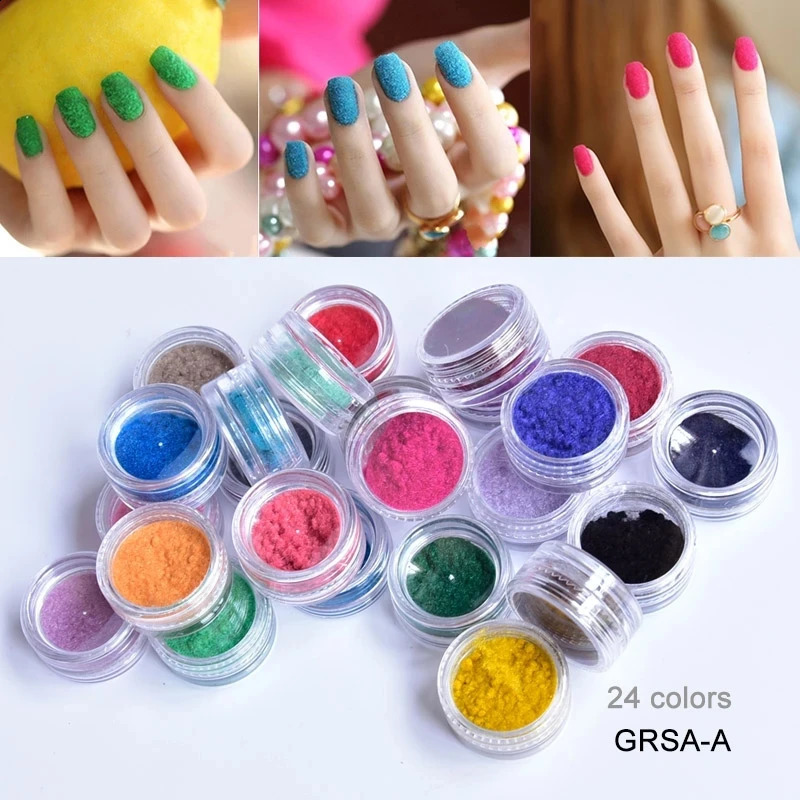 24Color/Set Nail Velvet Powder DIY Nail Art Decorations Fluffy Nail Glitter DIY Flocking Velvet Pigment Dust Tips 241223