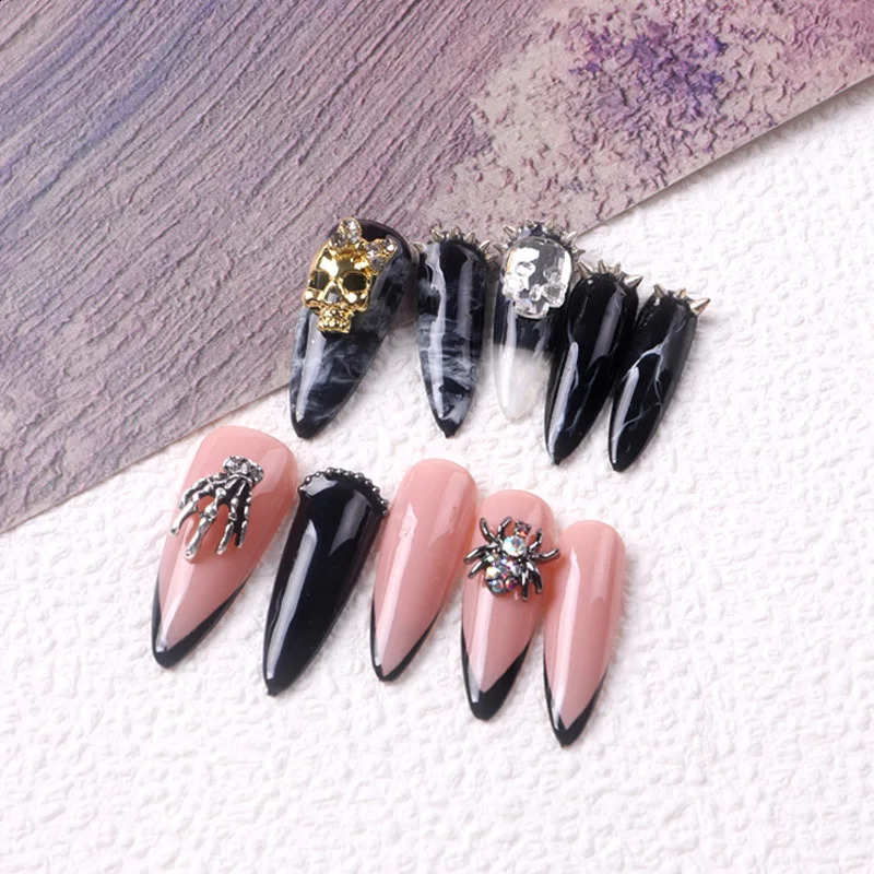 TSZS Hollow Nail Diamond Decoration Punk Style Alloy Skeleton Pumpkin Butterfly Halloween Nail Charms Set For Manicure Ornament 241220