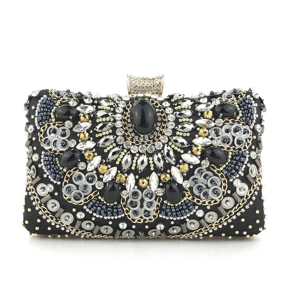 Dinner Bag Clutch Bag Handmade Beaded Dress with Diamond Fashion Bag Womens Tote Bags 240920