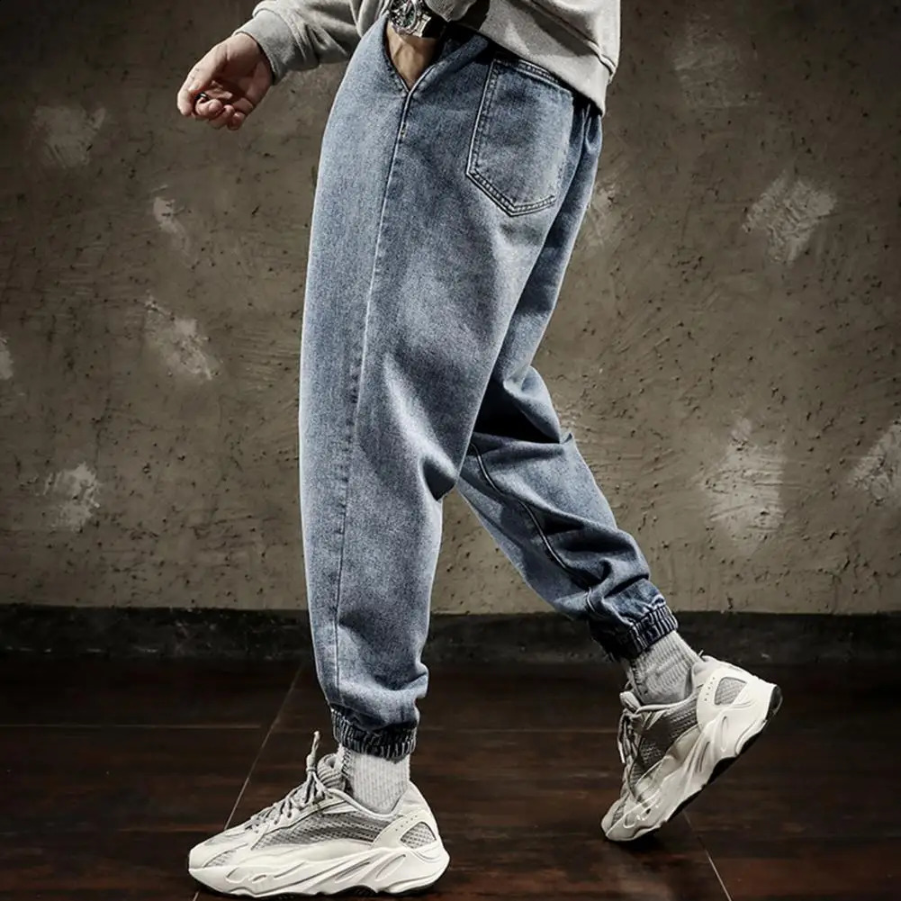 Spring Summer Cotton Jogger Pant Men Pants Harajuku Cargo Jeans Casual Harem Denim Korean Hip Hop Sweatpants Male Trousers 241223