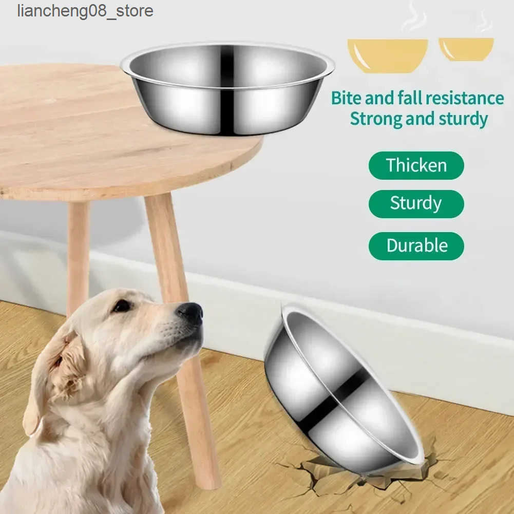 Dog Bowls Dishes Large Capacity Dog Bowl Stainless Steel Pet Feeding Bowl Cat and Dog Food Drinking Bowl Metal Feeding Bowls L240910