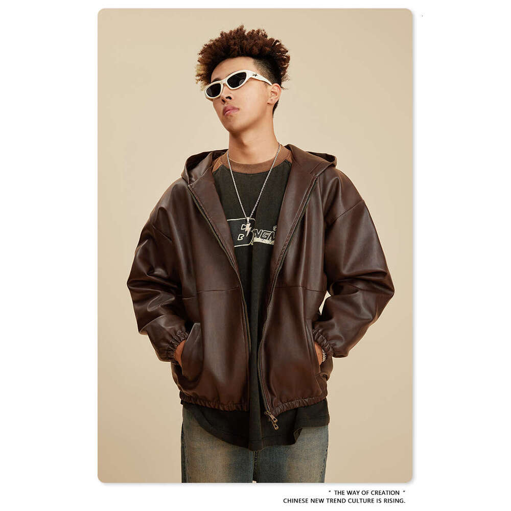 Men's Wear Autumn/Winter American Leather Loose Trendy Brand Barn Style Wearing Jacket for Men