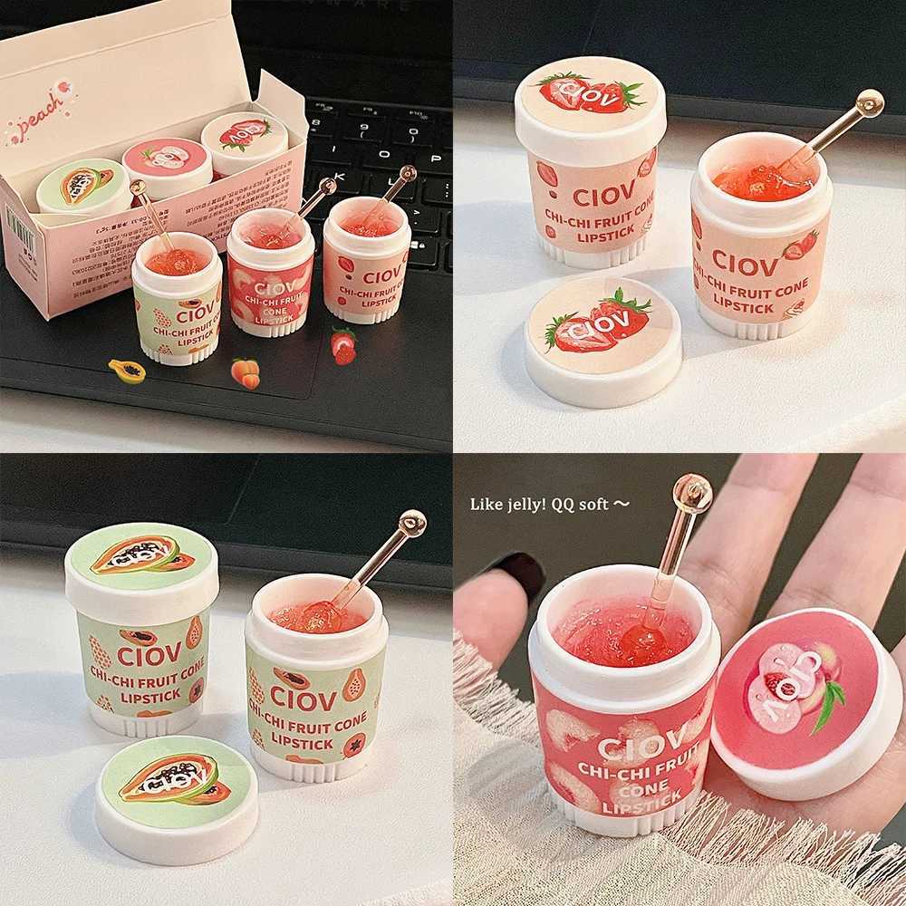 1/3pcs Strawberry Lip Balm Moisturizing Hydrating Peach Lip Sleep Mask Reduce Lip Lines Fruit Cone Lipstick Lips Care CosmeticsXJ241223