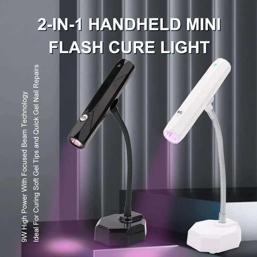 Portable LED Nail Lamp Rechargeable Quick Curing Handheld UV Light for Nails USB Nail Dryer Black Manicure Lamp Nail Art Tools 241223