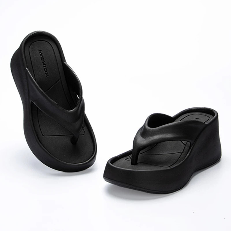 Women Colour Wedges Clip Toe Sandals EVA Outdoor Thick Sole Platform Flipflops Ladies Beach Nonslip y Heel Zapatillas 241213