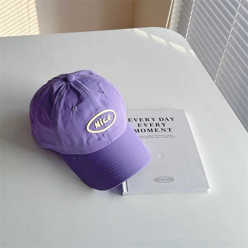 Caps Hats Candy Color childrens baseball cap quick drying summer baby girl boy cap casual letter childrens sports sun hat H241223