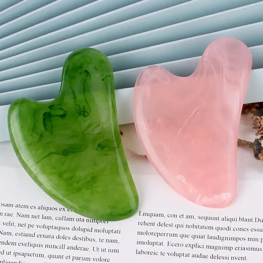 Resin Guasha Massage Board Rose Pink Jade Scraper Neck Back Body Tool 241213