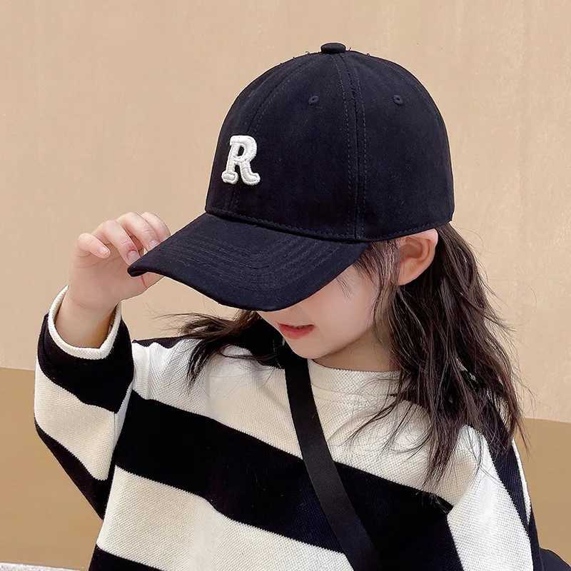 Caps Hats Childrens Baseball Hat Spring Festival Summer Solid Sunhat Embroidered Letter Boys and Girls Cotton Buckle Hat Childrens Hip Hop Fishing Hat