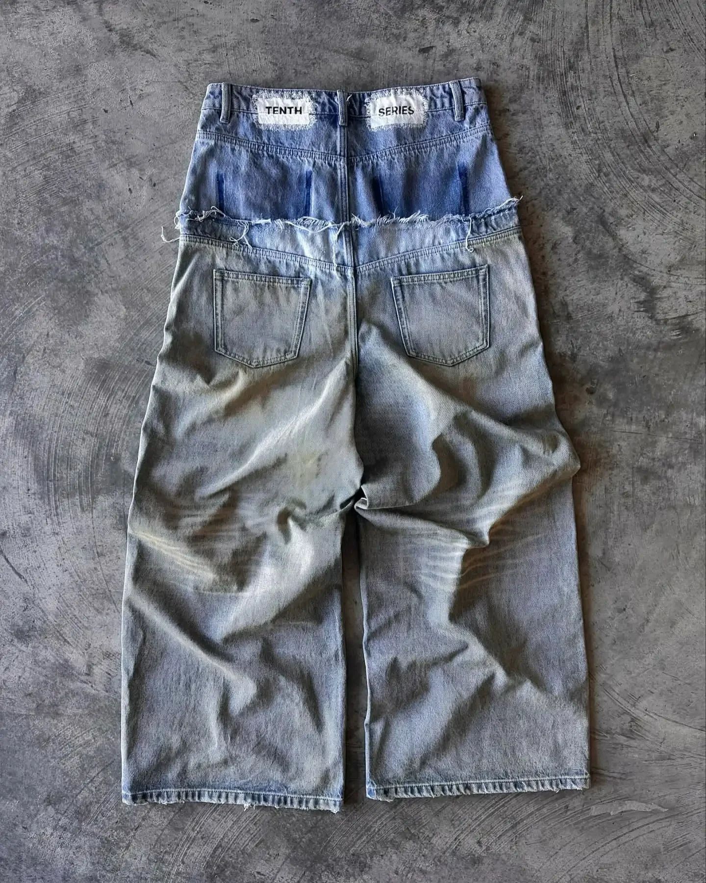 American Retro Double Stitching Washed Baggy Jeans Mens Y2K Harajuku Hip-Hop Gothic Casual Joker Wide Trousers Street Wear 241223