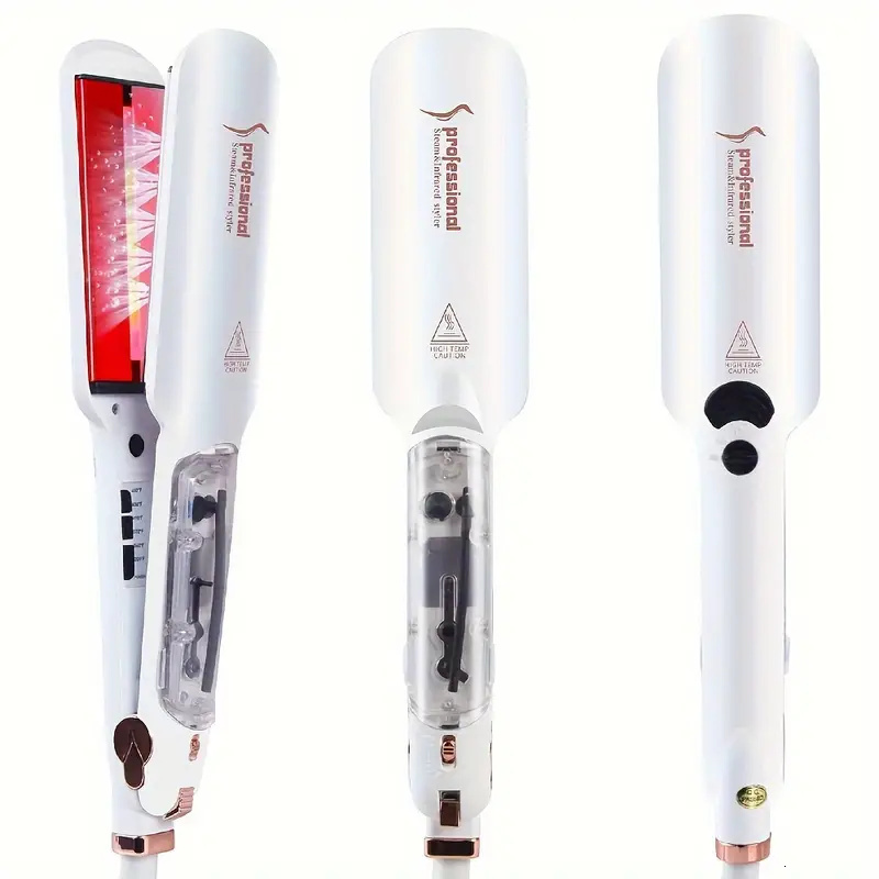 Infrared Steam Straightener 2 Inches Wide Plate Hair Salon Steampod Ig Styler Ceramic Tourmae Flat Iron