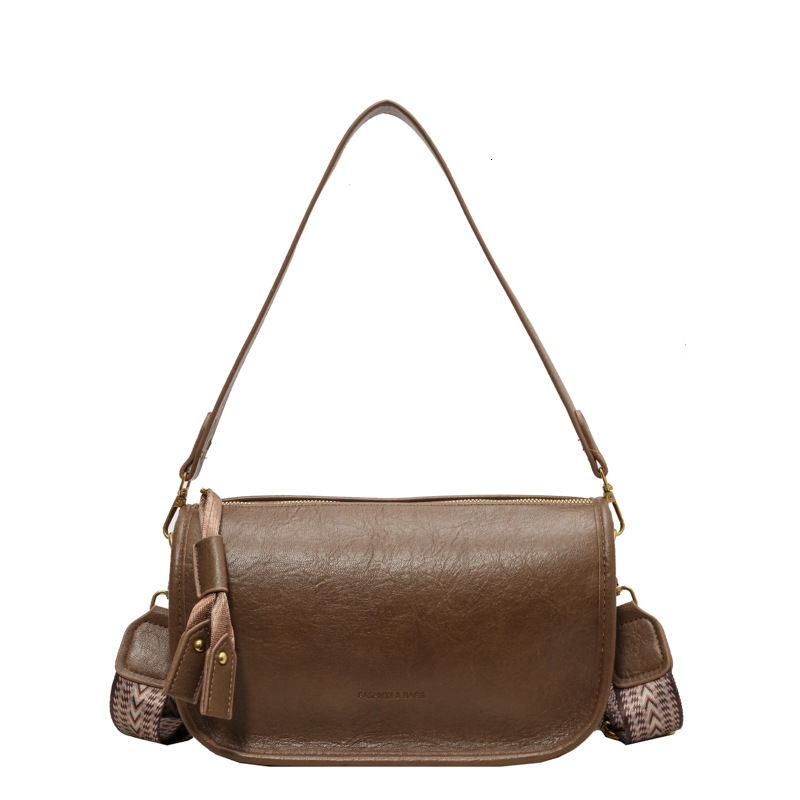 New Designer High-end Fashionable Women's Bag Multifunctional Bag Meilad Bag Wide Shoulder Strap Bag Solid Color Bag