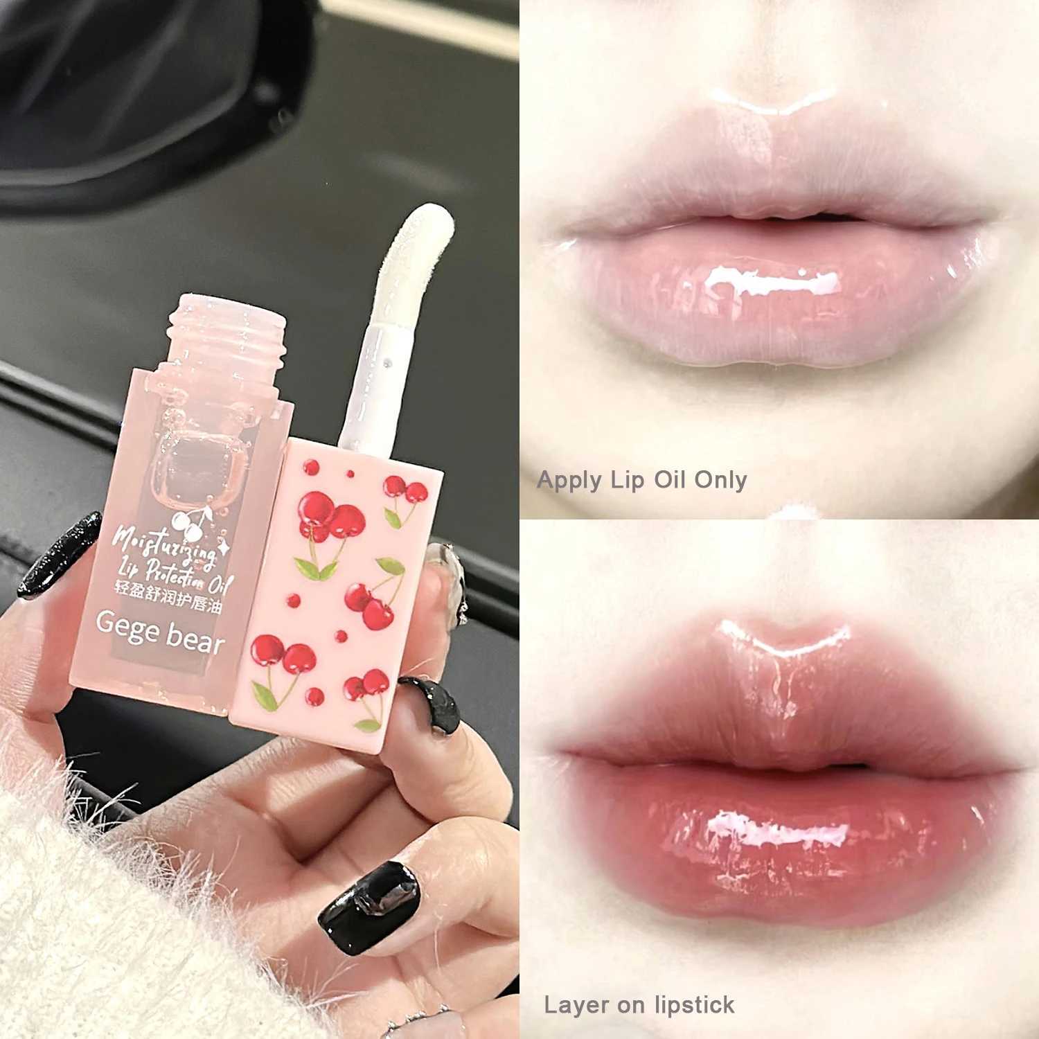 Lightweight Lip Set Lip Oil Clear Glass Moisturizing Nourishing Lip Balm Transparent Lip Oil Non-sticky Lip Care Serum PrimerXJ241223