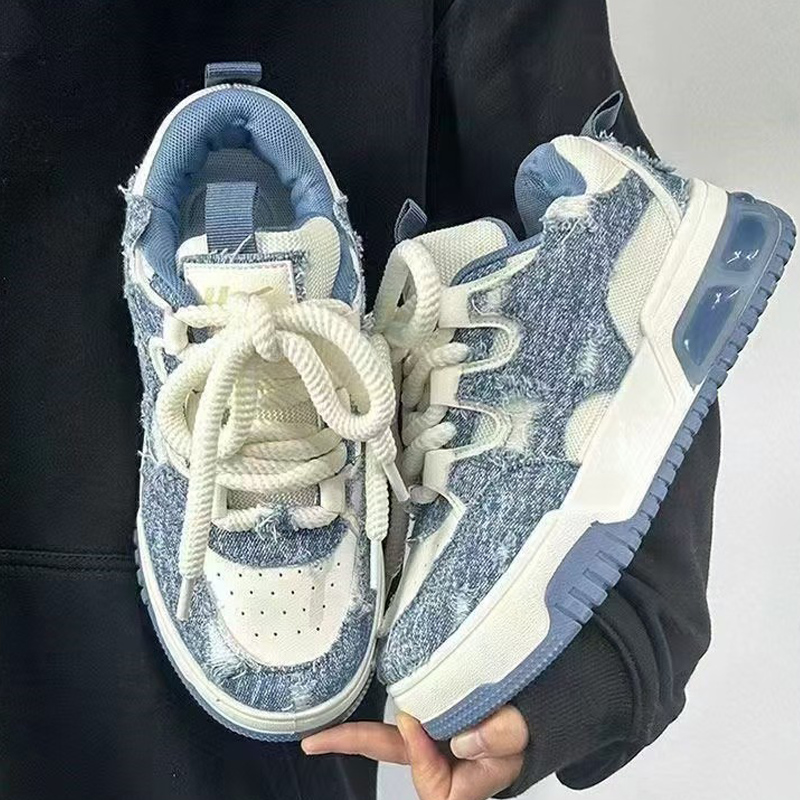 2025 autumn new sports and leisure blue thick soled student small white shoes for women hundred board shoes fashion casual