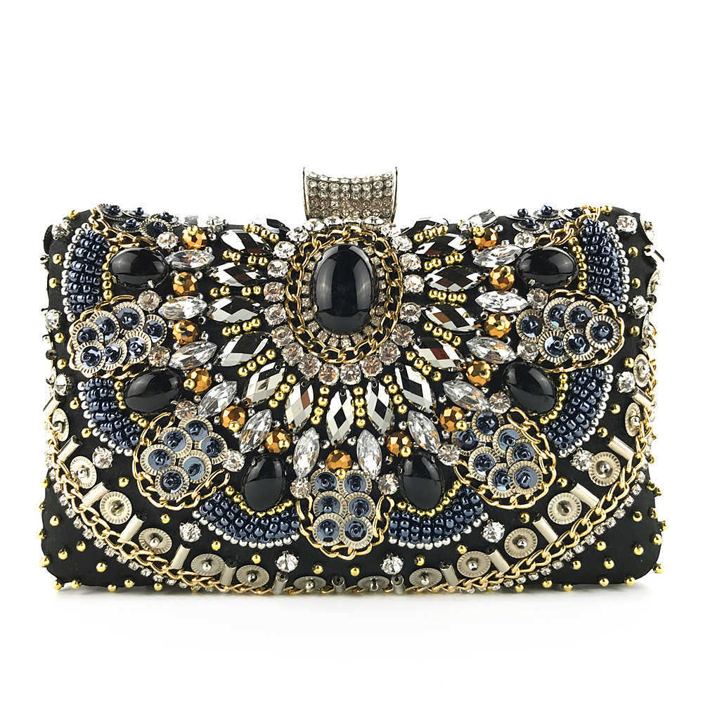 Dinner Bag Clutch Bag Handmade Beaded Dress with Diamond Fashion Bag Womens Tote Bags 240920