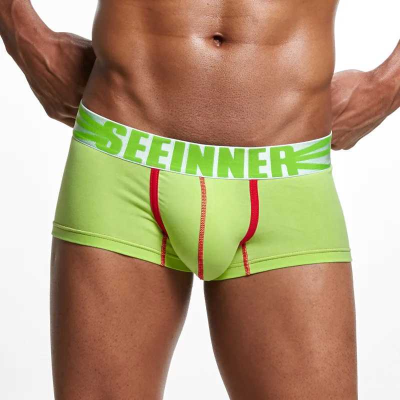 22 Styles Seeinner Underwear Boxing Shorts Mens Fashion Sexy Mens Penis Bag Mens Boxing Relay Mens Underwear Calzoncillos Hombre W241223