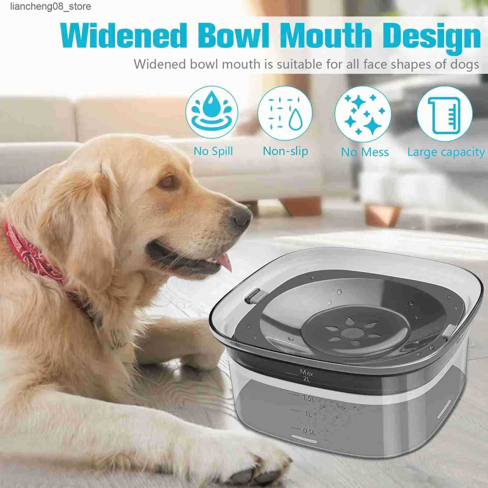 Dog Bowls Dishes Dog Water Bowl 2L No Spill Dog Bowl Large Capacity Spill Proof Slow Water Feeder No Splash Dog Bowl Pet Water Drinking Bowl L240910