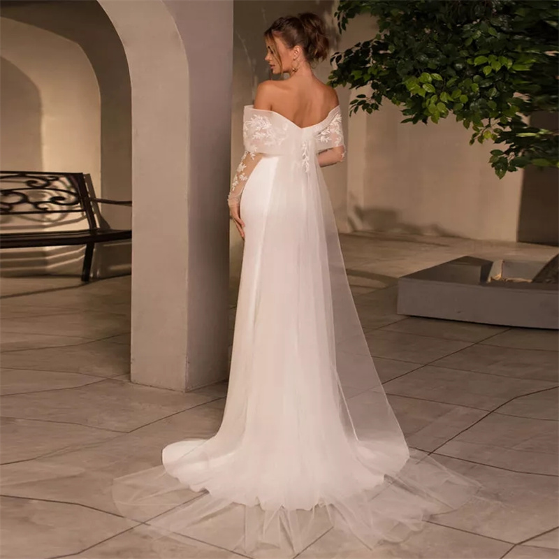 Elvish Fairy Mermaid Wedding Dresses Off Shoulders Lace Boho Country Bridal Gowns Elegant Backless Bohemian Bride Dress Gelinlik Robe De Mariage 2025 