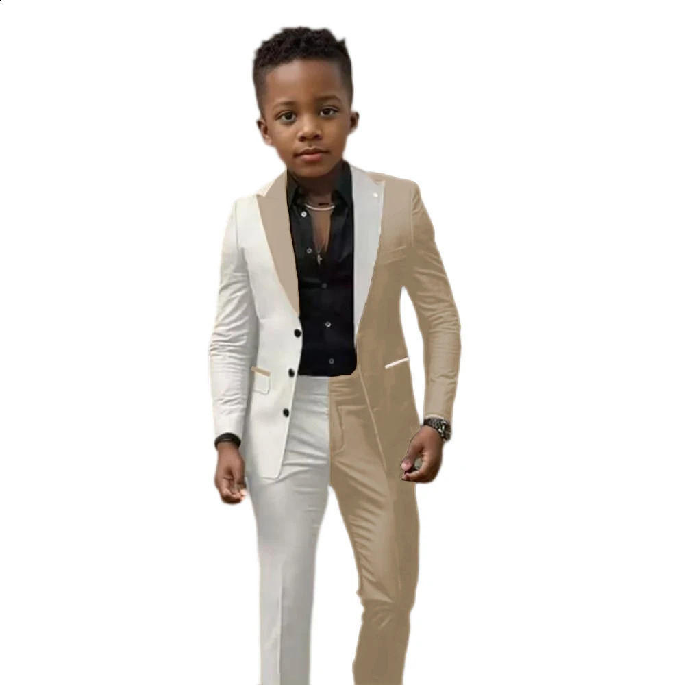 Suit For Boy Blazer Pant Sets 2 Piece Colorful Slim Fit Suit Set Casual Wear Birthday Stage Performance Costumes 2-16 Years 241223