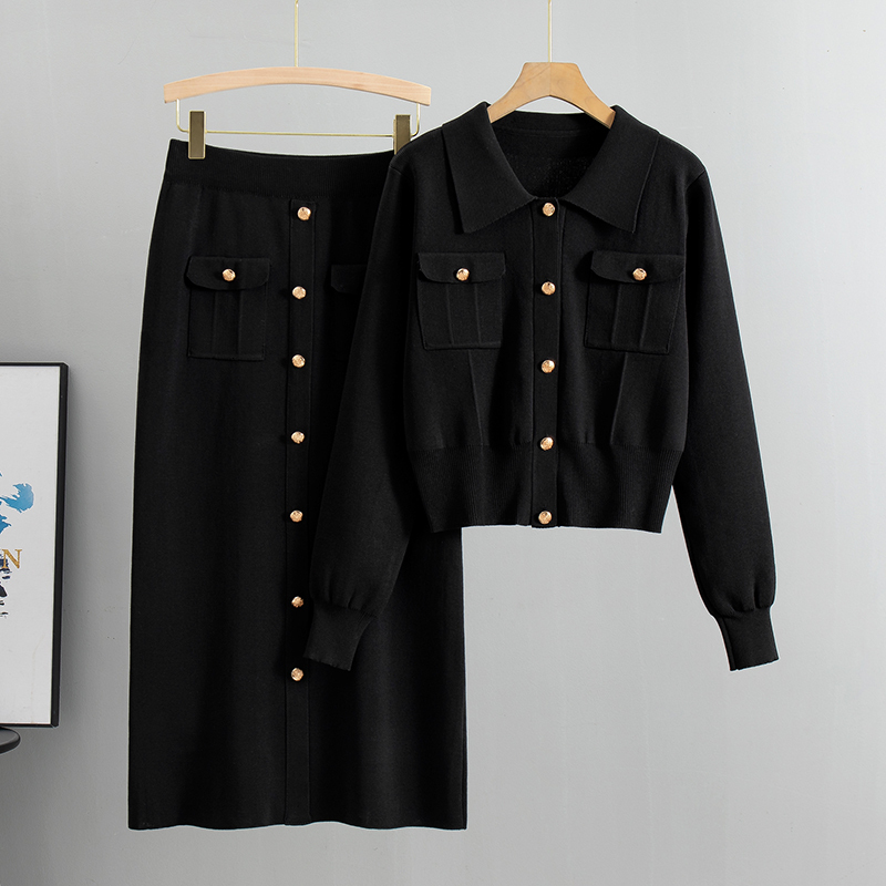Elegant Office Sweaters Tops+Slim High Waist Knitwear Skirts 2 Piece Sets Women New Streetwear Tracksuit Korean Fashion Spring