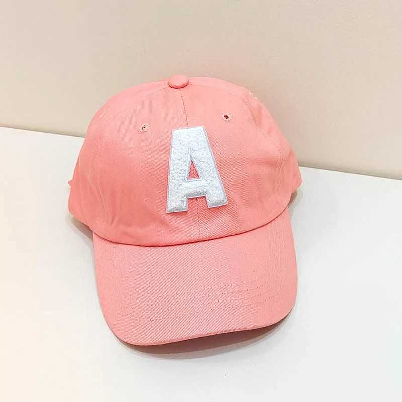Caps Hats Korean alphabet Embroidered childrens baseball cap candy color summer baby boy girl sun hat adjustable childrens beach hat H241223