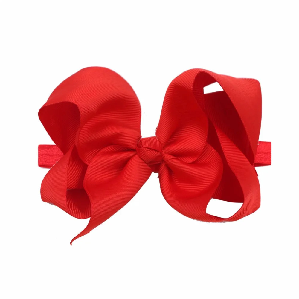 20 Pcs 6 Inches Big Bows Baby Girls Toddlers Kids Teens Children Grosgrain Ribbon Hair Bows Soft Elastic Baby Headbands 241223