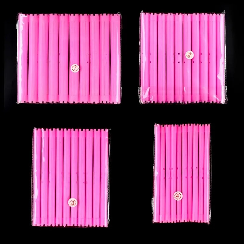 30pcs/set 16.5cm Length Hollow Cold Perm Rods with Rubberbands Extra Long Curler Bars Heatless Rollers Hairdresser Tools 1903 241220