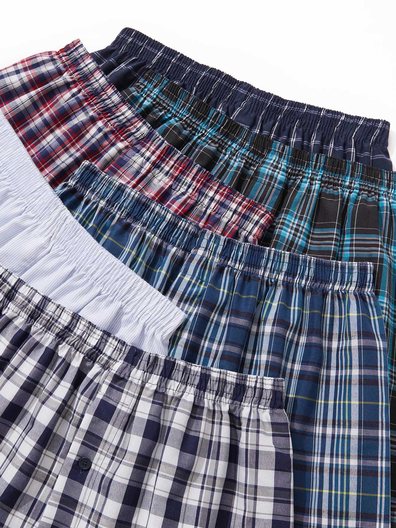 Jupiter Secret 6-piece boxing shorts casual plain waistband button mens boxing underwear woven shorts home random color W241223