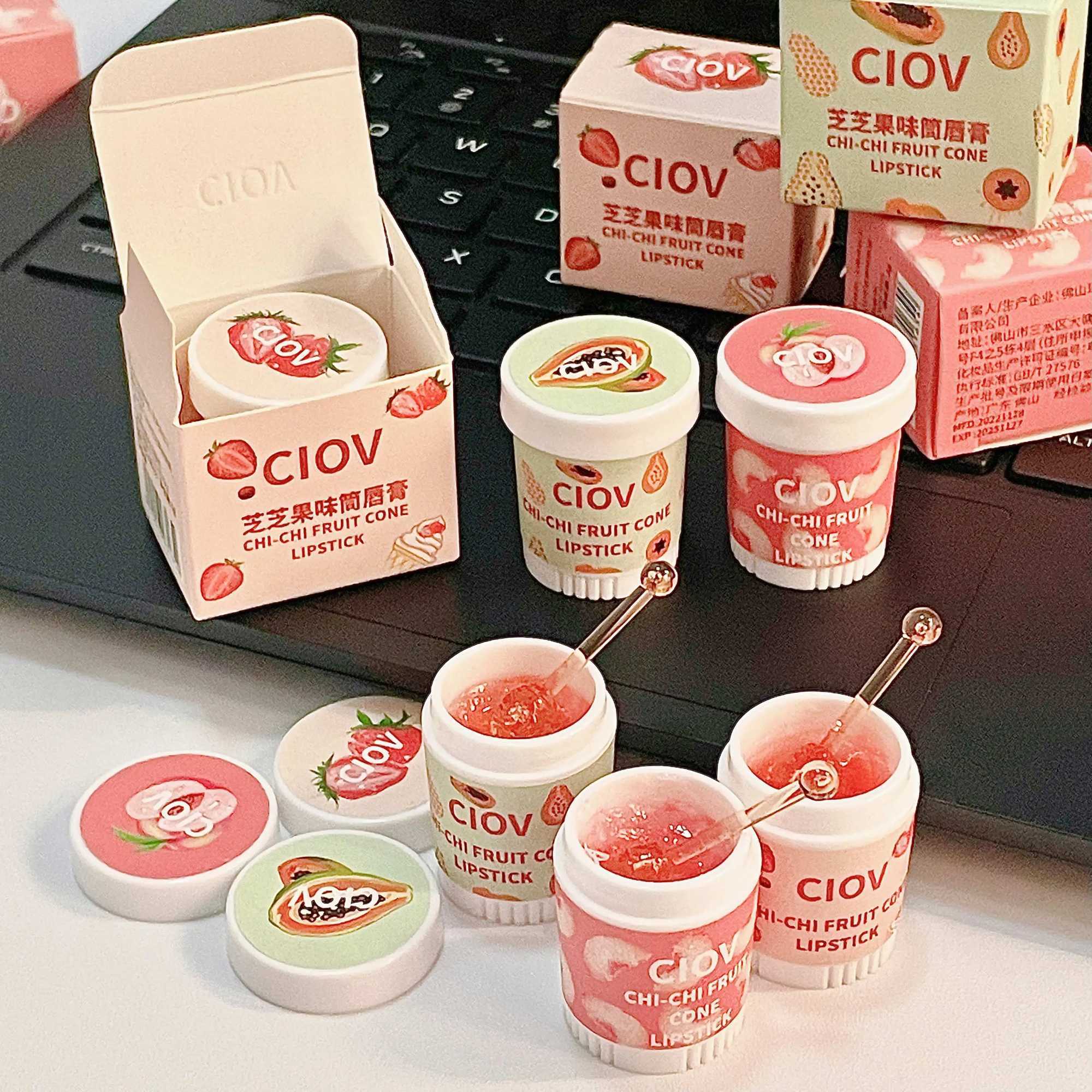 1/3pcs Strawberry Lip Balm Moisturizing Hydrating Peach Lip Sleep Mask Reduce Lip Lines Fruit Cone Lipstick Lips Care CosmeticsXJ241223
