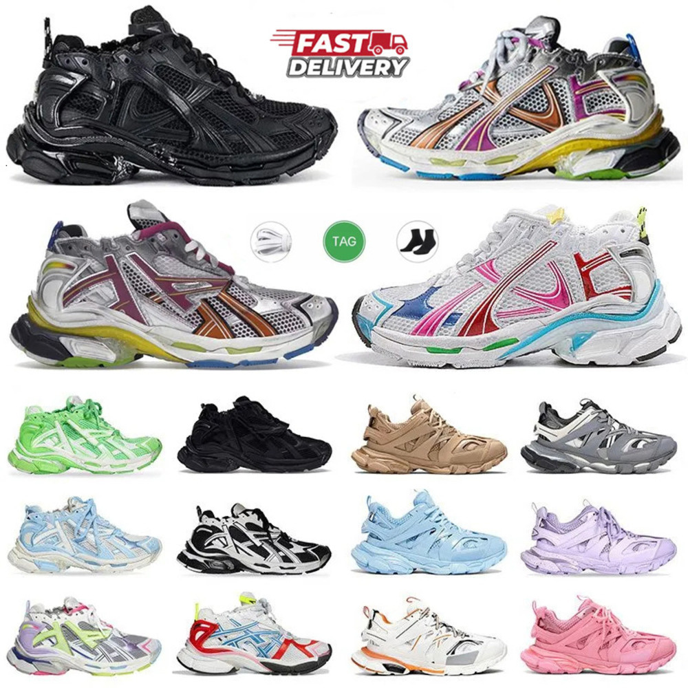 With box Designer shoes Womens Mens Trainers Runner 7.0 7.5 Track 3.0 LED Multicolor Black White BURGUNDY Loafers Casual shoes Luxury Platform Sneakers Size 36-45