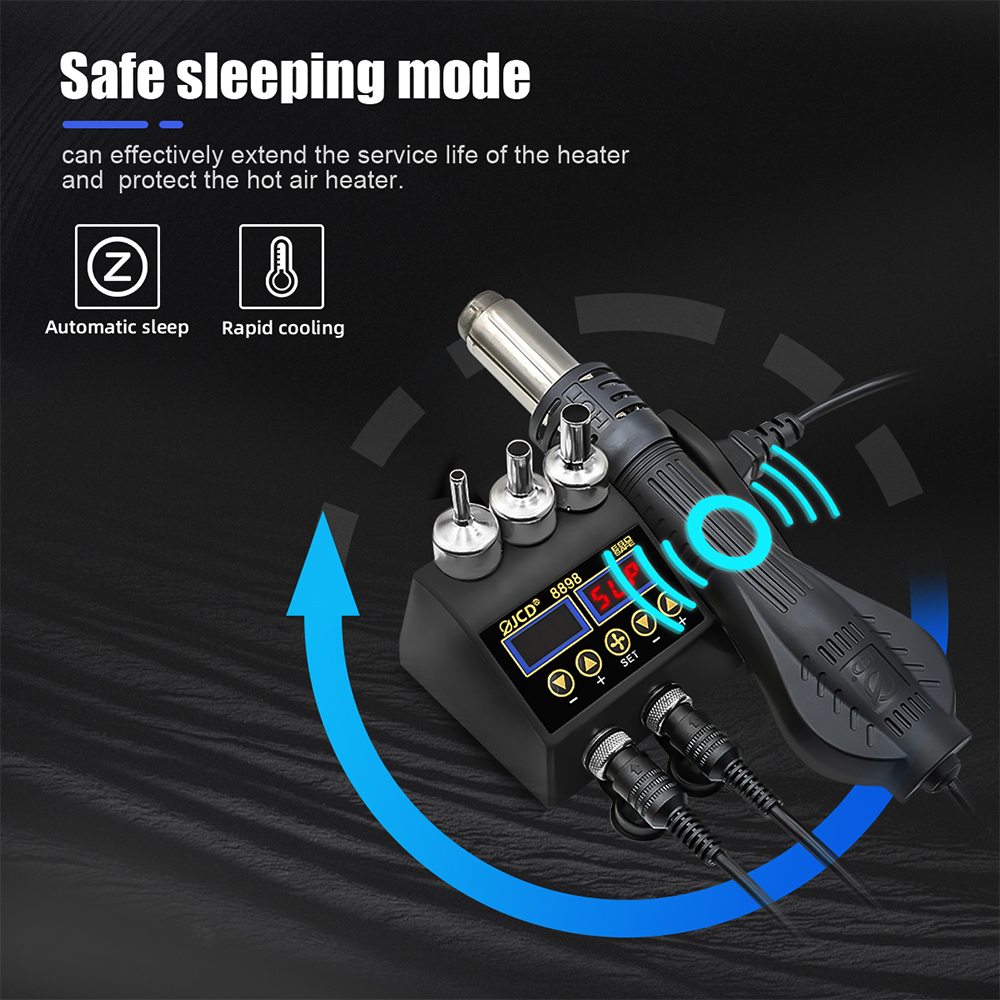 JCD 8898 Soldering Station SMD Rework Station Hot Air Gun Solder Iron Hot Air Station