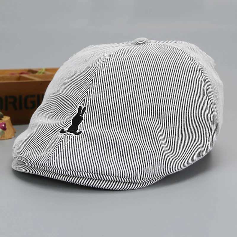 Caps Hats Cute striped childrens baby beret cotton baby boy and girl hat baby beret childrens Beni hat summer sun baseball cap H241223
