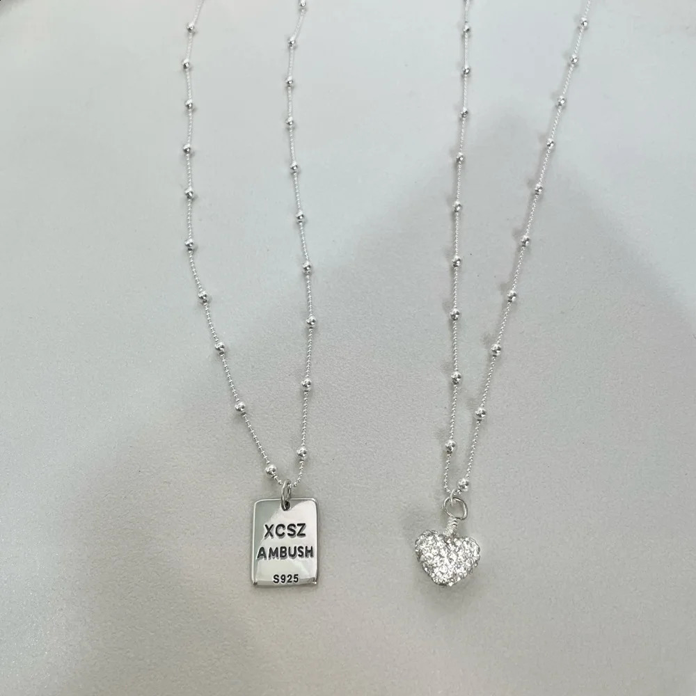 Xichuan Shizi 999 Love Necklace Pure Silver Small Silver Block Pendant niche high-end collarbone chain neck chain for 241220