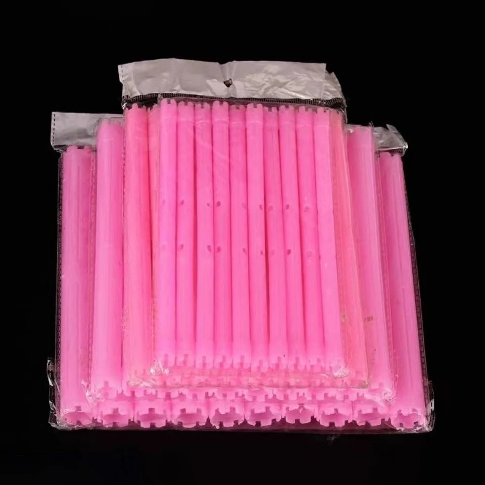 30pcs/set 16.5cm Length Hollow Cold Perm Rods with Rubberbands Extra Long Curler Bars Heatless Rollers Hairdresser Tools 1903 241220