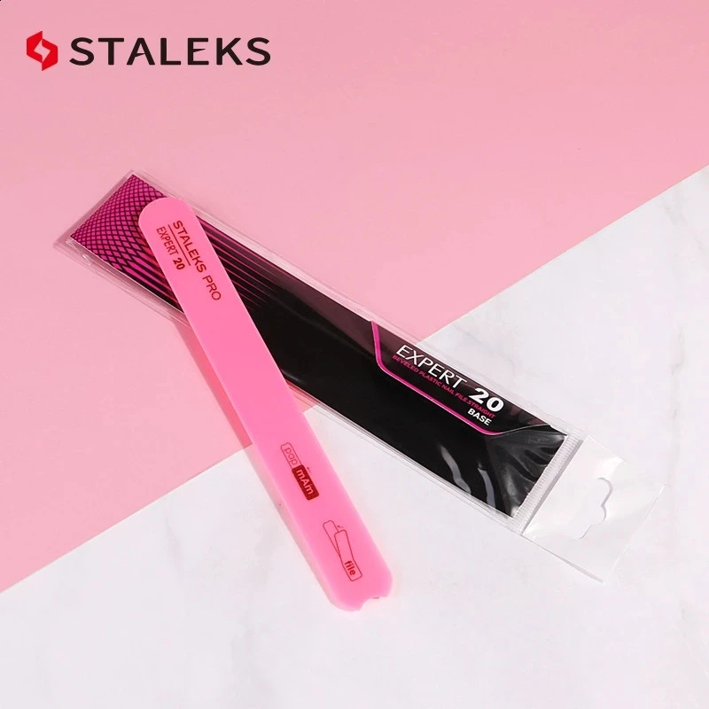 1pc STALEKS EXPERT 20 Pink Silicone Double-sided Nail File Pedicure Manicure Nail Polishing Strips Used With Sandpaper 241223