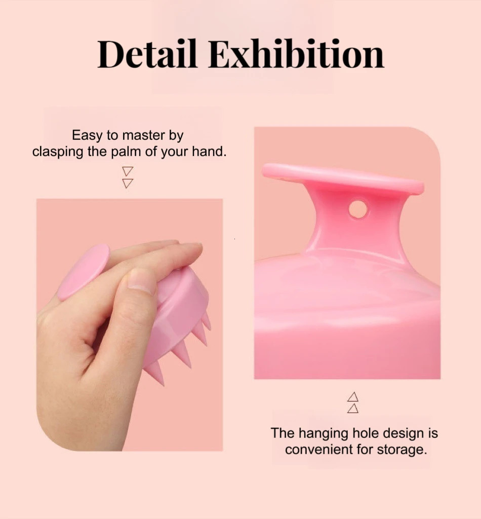 Silicone Shampoo Brush Clean The Scalp Thoroughly Massage Easy Foam Head Bath Comb Care Tool 241213