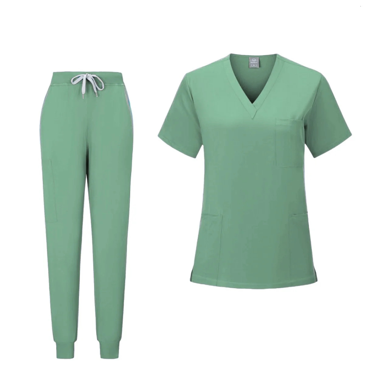 Quality Elastic High Operating Room men and women Uniform Set Short Sleeve Nurse doctor Tops Jogger pants Scrubs Suit 241220