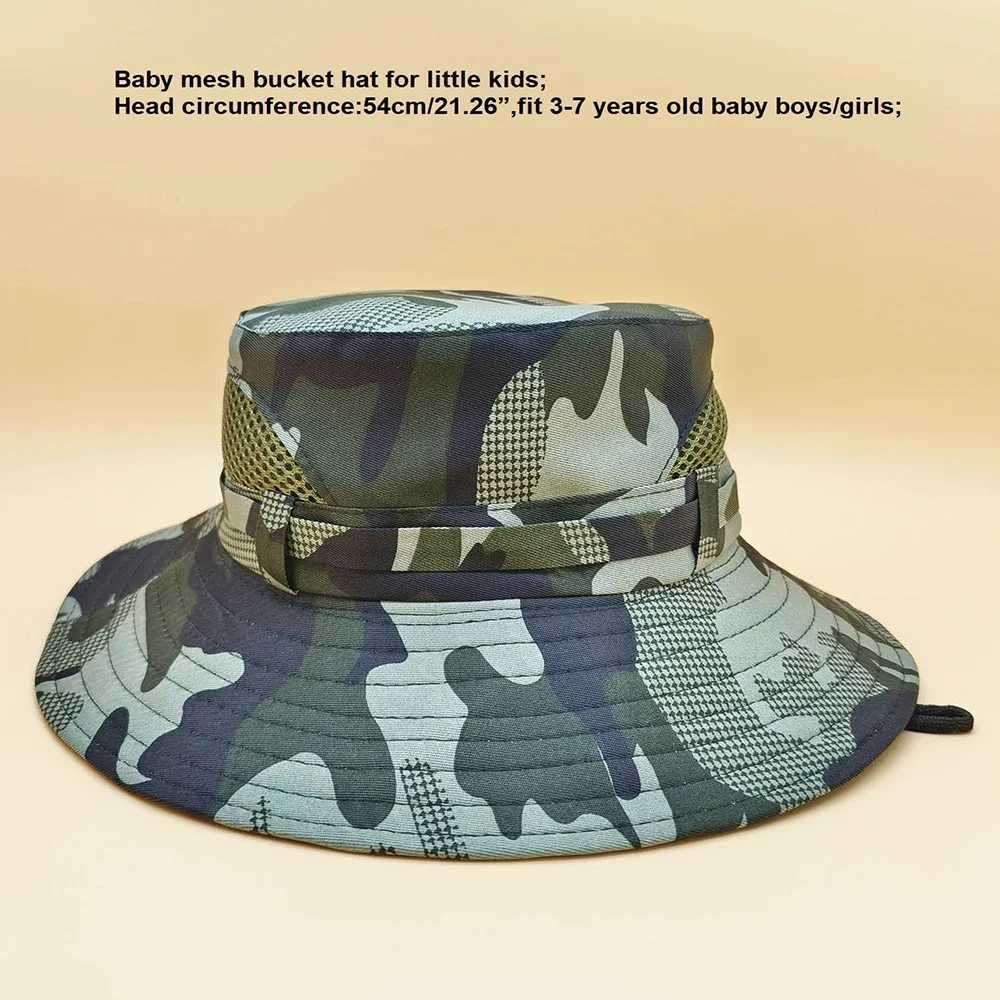 Caps Hats Summer baby sun hat boys and girls outdoor camouflage UV resistant travel hat autumn childrens beach bucket hat hiking hat 3-7 years H241223