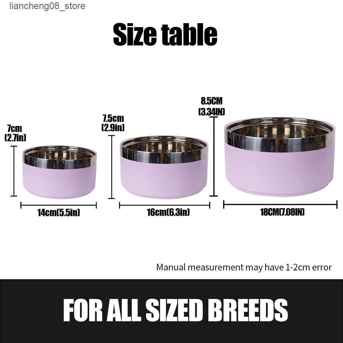 Dog Bowls Dishes 1PC Round Thickened Stainless Steel Dog Bowl Stylish Solid Color Non-slip Cat And Dog Pet Bowl Suitable For Indoor And Outdoo L240910