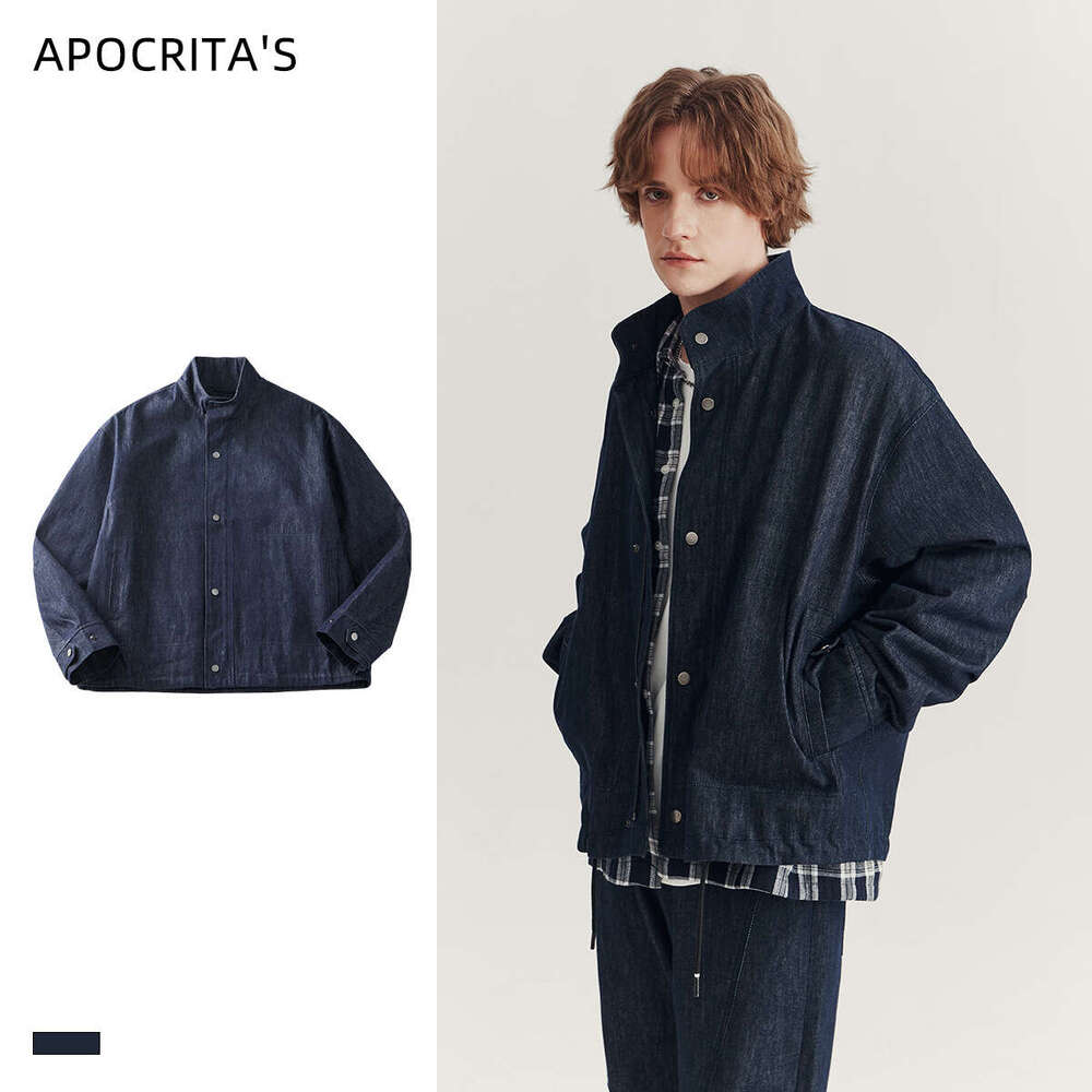 Men's Wear Autumn/Winter New Washed Denim for Men, Trendy, Rascal, Handsome, High End, Wide Pine Stand Collar Jacket