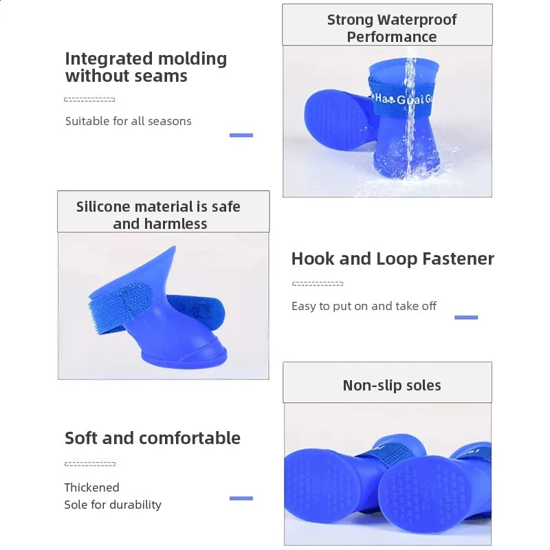 8PCSSet Shoes Dog Rain Shoes Anti-slip Waterproof Outdoor Footwear Socks Foot Cover Protect Dogs Paw Outdoor Boots