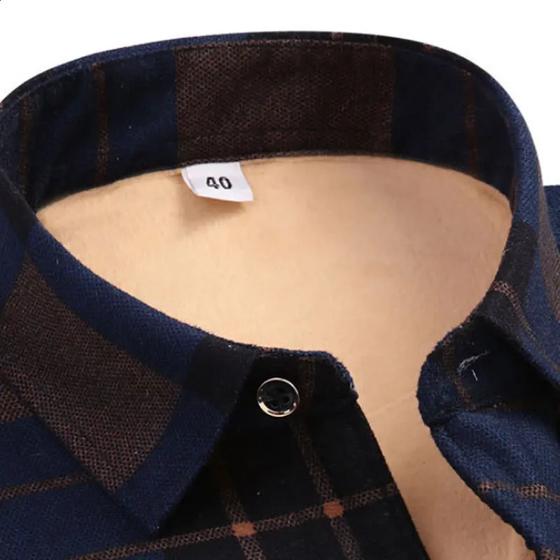 fleece thickened autumn and winter mens shirt long sleeve warm non-ironing casual slim fashion breathable 241223